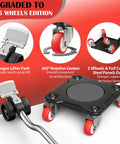 No Sweat Moving Heavy Duty Furniture Movers With Five Wheel Dollies showing upgraded rollers and 360° rotation casters for easy appliance transport.