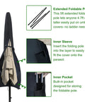 Universal 9 To 12 Foot Market Umbrella Cover Waterproof 600D with foldable pole, inner sleeve, and storage pocket features.