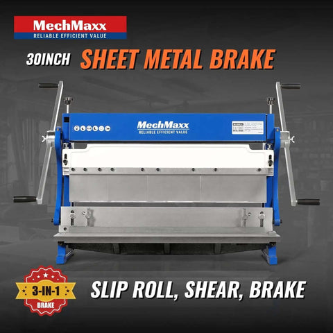 Front view of Beast Of A Three In One Pan And Box Brake Slip Roll Shear And Bending Machine For Sheet Metal 20 Gauge Mild Steel.