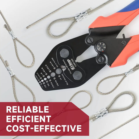 Heavy Duty Wire Rope Crimping Tool With Built In Cutter for Cable Railing and Decking on metal wires