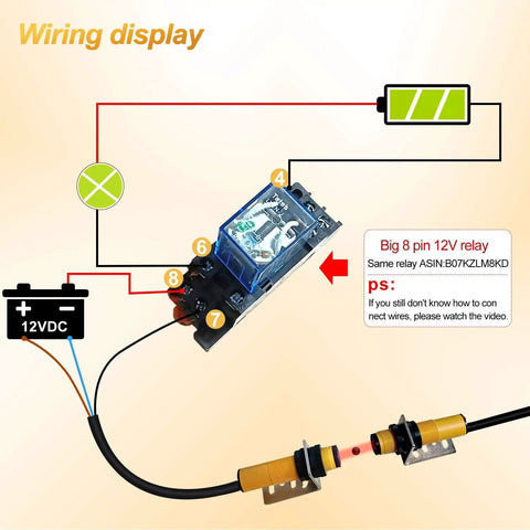 Wiring diagram for One Pair M18 Infrared Photoelectric Sensor With Through-Beam And Reflective Capabilities PNP No DC 6-36V