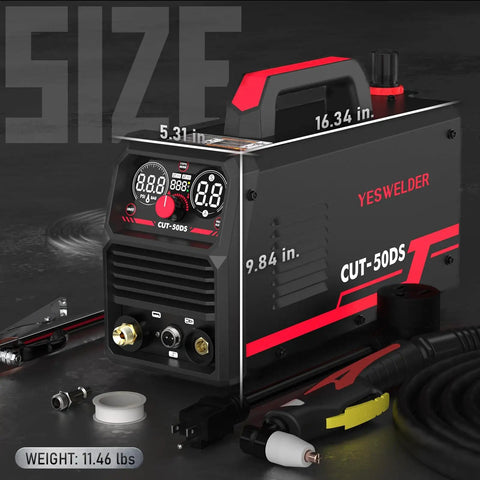 50 Amp Plasma Cutter With Dual Voltage 110 220V IGBT Inverter Air Powered Cutting Machine Large Digital Display