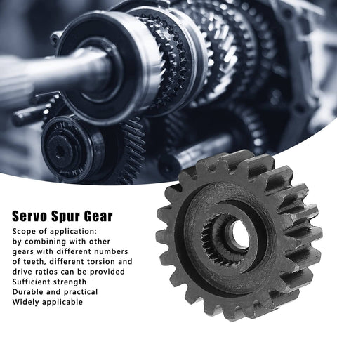 Close-up of a Five Pack Steel Servo Spur Gear With 24 Tooth Internal Spline Module 0.8 for RC Servo Motors