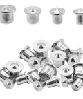 24 Piece Doweling Center Transfer Plugs Set For Woodworking Pro Grade With Four Sizes in chromed steel for precise alignment