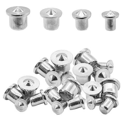 24 Piece Doweling Center Transfer Plugs Set For Woodworking Pro Grade With Four Sizes in chromed steel for precise alignment