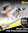 Graff SDS Max rotary hammer core bit, 3-9/16 in diameter, 20 in long, carbon steel for concrete with center drill.