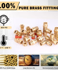 Solid 300 Pc Brass Air Line Fittings Kit With Npt And Push Connectors Featuring Unions Tees Elbows And More For Your Compressor Rig Repair Or Diy Projects; 100% pure brass fittings