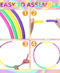 12 Piece Toy Hoop Set For Kids And Teens Adjustable Detachable Exercise Rings, 24 Inch Colorful Gymnastics Hoops Assembly Steps