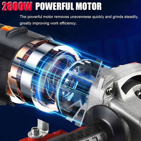 Close-up of 8 Inch Diamond Floor Grinder With Three Disc System 2800W Powerhouse Polisher motor with glowing elements