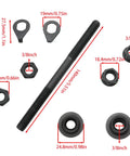 Front Bike Axle 140mm 3 Eighths Inch Black Hub Shaft Replacement Kit With Conical Lock Nut Washer 26 TPI components