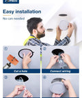 Installation steps for Ultra Thin 6 Inch LED Recessed Ceiling Light With Junction Box 6CCT Selectable 2700K To 6000K Dimmable
