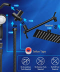 High Pressure Handheld Shower Head Set With 59 Inch Stainless Steel Hose And 8 Inch Square Rain Head No Fuss Install Guide