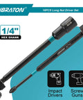 Magnetic Nut Driver Set 16-Piece Long 6-Inch Shank For Impact Drill with 1/4-Inch Hex Shank showing detailed design