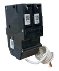 GFCI Two Pole Circuit Breaker 40 Amp For 120 240 Volt Systems With Ground Fault Protection Pigtail Neutral 10 KAIC black breaker with white neutral pigtail