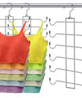 Metal Tank Top Hangers 2 Pack Swivel Closet Organizer Vertical Bra Camisole Rack With Smart Wardrobe Space Saving Design showcasing colorful tank tops.