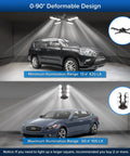 Ultra Bright 60W LED Garage Light With Four Adjustable Panels 6000 Lumens Daylight 5000K E26 Base lighting two cars