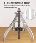 Heavy Duty 2 Or 3 Jaw Bearing Puller, 5.5 Ton 10 Inch Forged Carbon Steel Beast showing 2-hole adjustment design and reversible jaws.