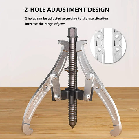 Heavy Duty 2 Or 3 Jaw Bearing Puller, 5.5 Ton 10 Inch Forged Carbon Steel Beast showing 2-hole adjustment design and reversible jaws.