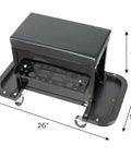 Heavy Duty 3 Drawer Tool Chest Rolling Mechanic Seat With Smooth Roll Tool Trays Ultimate Two In One Shop Stool dimensions 26x14x17 inches