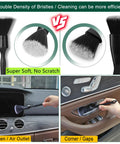 Car Interior Duster Kit With Detail Brush And Cleaning Gel for cleaning dashboard vents and door handles, soft scratch-free bristles.