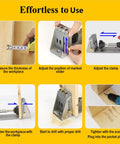 Pro Grade All Metal Pocket Hole Jig Kit For Woodworking Upgraded Dowel Jig with step-by-step usage guide and adjustable angles