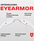 Lightweight Protective Safety Glasses With ANSI Z87.1 Rating, Clear Anti Fog Lenses, Scratch Resistant, highlighting features