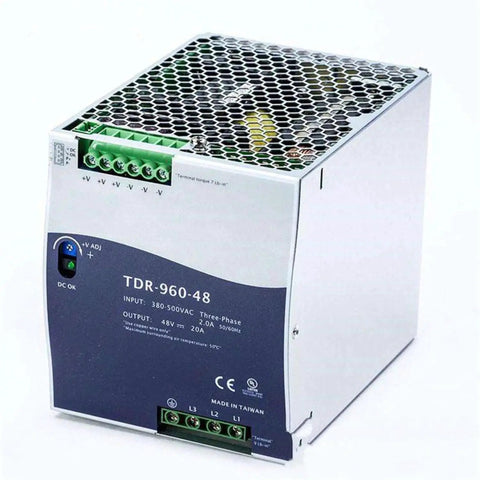 Heavy Duty 960 Watt 24 Volt 40 Amp Industrial Din Rail Power Supply Featuring Active Pfc And Smooth Three Phase 340 To 550 Vac Input for Pro Rig.