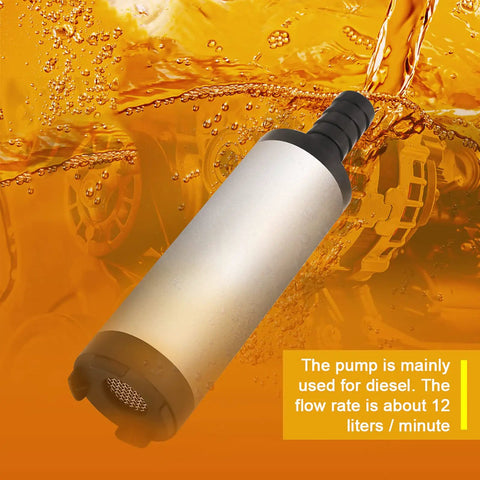 Heavy Duty 12V Submersible Water Pump Delivers Smooth 200 GPH Flow And Kickin 8500 RPM Power For Kerosene Handling in liquid.