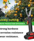 Heavy Duty 21V Electric Kitchen Shears Brushless Cordless Meat And Bone Cutter Multi Purpose Cooking Scissors No Sweat Slicing For Weekend Cookouts And Family Dinners in a garden with oranges.