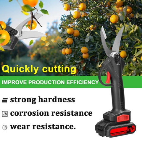 Heavy Duty 21V Electric Kitchen Shears Brushless Cordless Meat And Bone Cutter Multi Purpose Cooking Scissors No Sweat Slicing For Weekend Cookouts And Family Dinners in a garden with oranges.