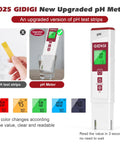 Water pH Meter With Color Display And Dual Data Readout, Easy ATC pH Tester showing color LCD and calibration kit comparison