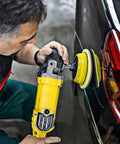 Man using rotary polisher with Beefed Up Buff Extender For Buffing Wheels Aluminum Extension Shaft 1.53 Inches for car detailing