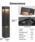 Hella Bright Black Pathway Lights Outdoor Landscape Bollard Lamps With Waterproof Led Warm Glow For Yard Glow Up Hardwired Aluminum Lawn Posts dimensions and details.