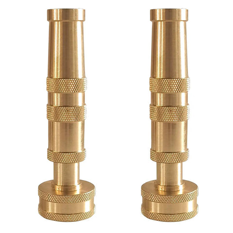 Adjustable Twist Garden Hose Nozzle With Heavy Duty Brass Sprayer 4 Inch Tip Two Pack visible in side view