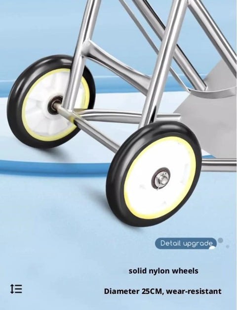 Heavy Duty Two Wheel Gas Cylinder Hand Truck And Oxygen Tank Rolling Cart featuring solid nylon wheels with a 25CM diameter.