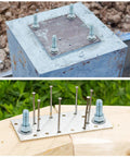 Galvanized J Bolt Anchor Set, 10 Pieces With Nuts And Washers, Concrete Fasteners For Foundation Walls, Slabs And Brick Projects