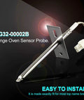 Upgraded Temperature Sensor Probe For Range Ovens Easy Install Plug-N-Play Ready And Precise Readouts Compatible With Samsung And LG Ovens Fits EBG61305805 DG32-00002A 6322B62214A PS4240743 PS11732697 steel probe with easy install plug