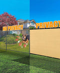 Comparison of chain-link and covered fence using Dope Outdoor Sun Shade Cloth Mesh Tarp with Grommets for Patio, Garden, Greenhouse.