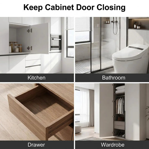 Ultra Thin Cabinet Magnets 8 Pack No Fuss Closure With Adhesive Door Catch in kitchen, bathroom, drawer, wardrobe settings