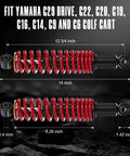 Beefed Up Heavy Duty Rear Shock With Spring For Golf Cart 14 Inch Extended Length Fits G29 Drive G22 G20 G19 G16 G14 G9 G6