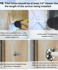Installation process for Storm Ready Hurricane Anchor Kit For Window Panels And Shutters, showing drilling and mounting steps.