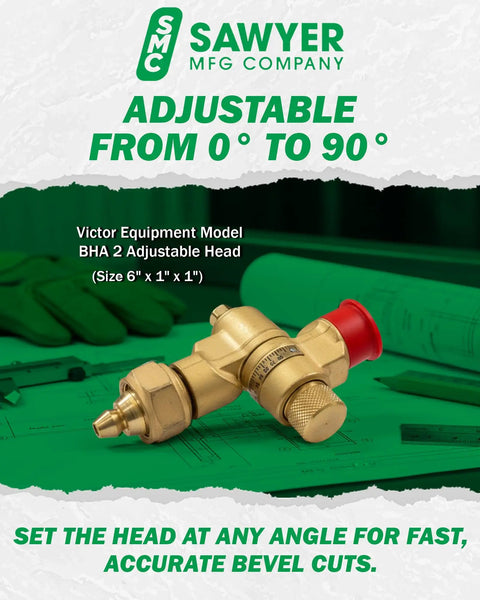 Adjustable Cutting Torch Bevel Head for Metal Fabrication and Welding 0 to 90 Degree Tilt Heavy Duty Steel Build
