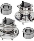 4 Piece Front Wheel Bearings And Rear Hub Bearings Kit For 2005-2012 Toyota Avalon, 2004-2011 Camry, 2004-2008 Solara, 2001-2003 Highlander, And 2007-2012 Lexus ES330 ES350 With ABS, Complete Front And Rear Wheel Bearings Set Ready For Install