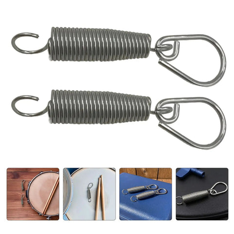 Two Pack Bass Drum Pedal Spring Upgrade With Stainless Steel Hook Tension Springs Durable Kick Pedal Spring For Consistent Tension Stage And Studio Drum Hardware Replacement, stainless steel