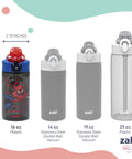 Marvel Spider Man 16 Oz Kids Water Bottle With A Kid Approved Leak Proof Straw And Super Tough Break Resistant Plastic on display.