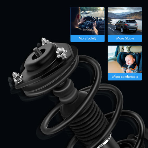 Front Complete Struts Assembly With Coil Spring Direct Fit For 2007 Through 2017 Jeep Compass 4WD, shocks with benefits