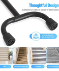 Premium Stair Assist Cane With 13 Adjustable Height Settings And Secure Non Slip Grip, showing anti-slip tips suitable for stairs.