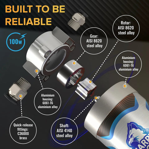 Harpy Eagle electric oil change extractor pump, 12/24V, 100W, aluminum housing with storage case