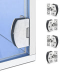 Heavy Duty No Drill Glass Door Hinges Pack For Cabinets Showcases And Wine Cabinets Fits 5 To 10mm Glass Thickness