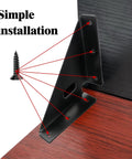 Beefed Up Heavy Duty Gusset Joints 4 Pack for tables and cabinets, black steel corner brace with installation guide, home projects